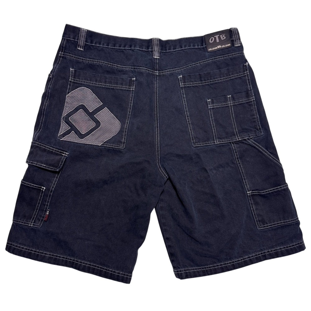 Vintage OTB Denim Jean Shorts Mens 36 Baggy Fit Jorts Black Skate Y2K 90s